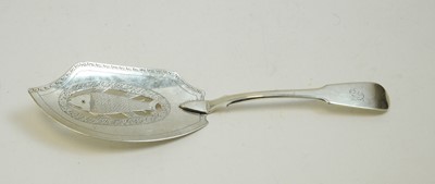 Lot 213 - Silver fish slice by Alexander Kelty, Newcastle