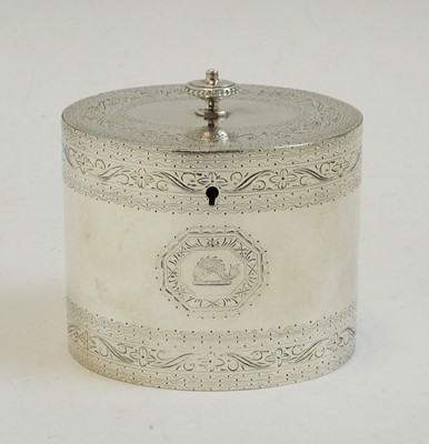 Lot 203 - George III silver tea caddy by George Smith and Thomas Hayter