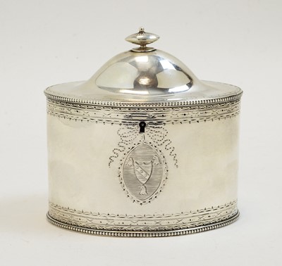 Lot 205 - George III silver tea caddy by John Mitchison, Newcastle