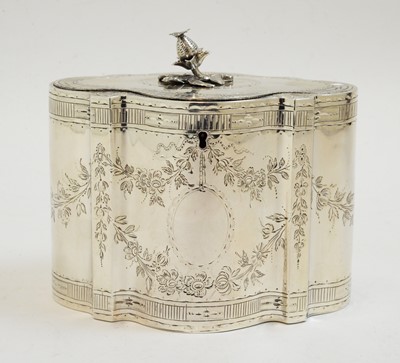 Lot 206 - George III silver tea caddy by Langlands & Robertson, Newcastle