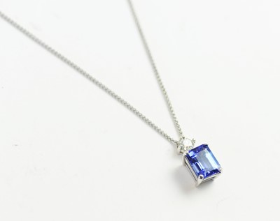 Lot 72 - Tanzanite and diamond pendant
