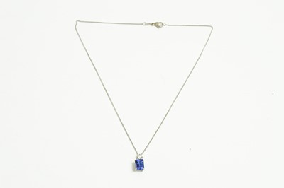 Lot 60 - Tanzanite and diamond pendant