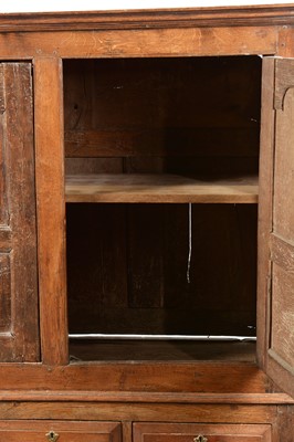 Lot 836 - George III oak press cupboard