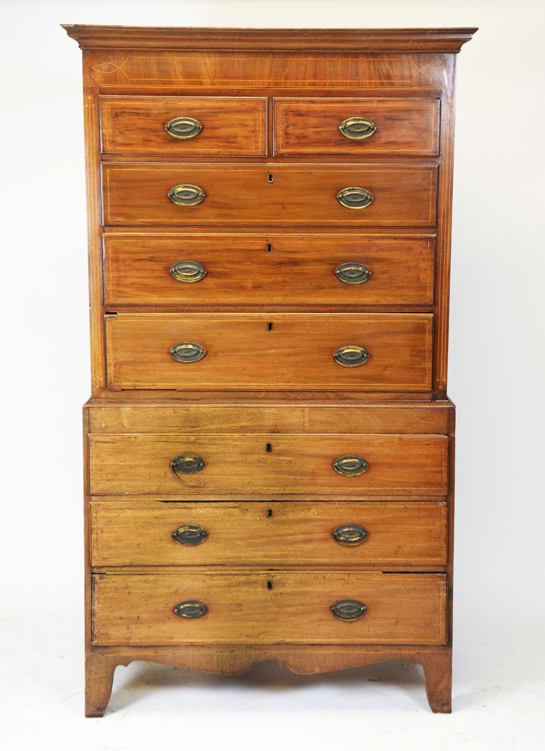Lot 430 - George III mahogany chest on chest