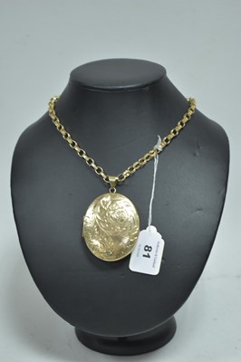 Lot 81 - 9ct yellow gold locket pendant and chain