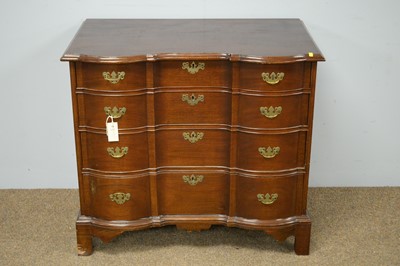 Lot 28 - Handsome George III style concave chest of drawers.