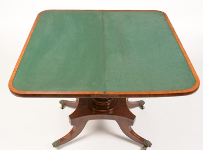 Lot 840 - 19th Century rosewood and boxwood lined card table