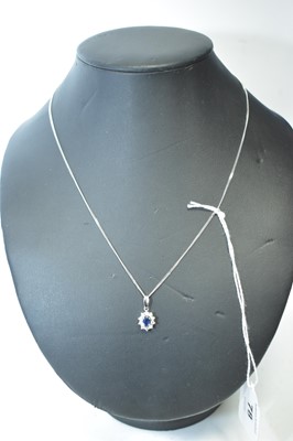 Lot 78 - A sapphire and diamond pendant