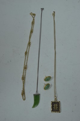 Lot 79 - Jade and gold jewellery