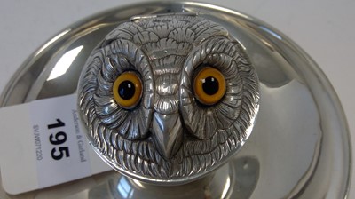 Lot 195 - Victorian silver owl pattern pin dish, by Sampson Mordan & Co