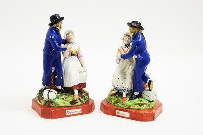 Lot 623 - Pair Staffordshire figures Departure and return