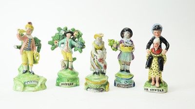 Lot 625 - Five  19th Century Staffordshire pearlware figures