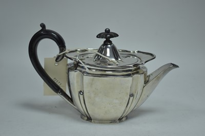 Lot 40 - Silver bachelor's teapot