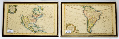 Lot 827 - After Gilles Robert de Vaugondy - maps of North and South America.