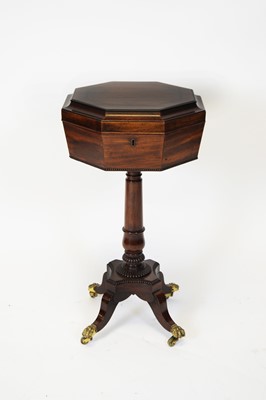 Lot 846 - William IV  mahogany teapoy, stamped GIllows