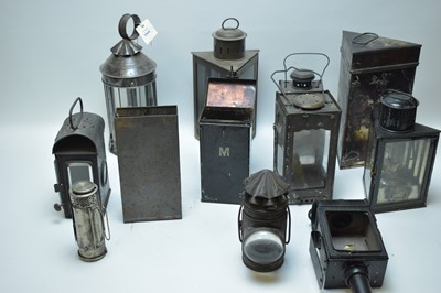 Lot 266 - Eight vintage carriage and other lamps.