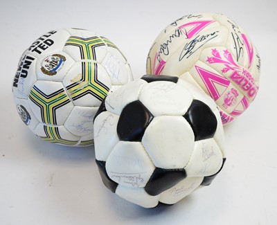 Lot 625 - Two signed Newcastle United footballs; and a Welsh Football Team signed football.
