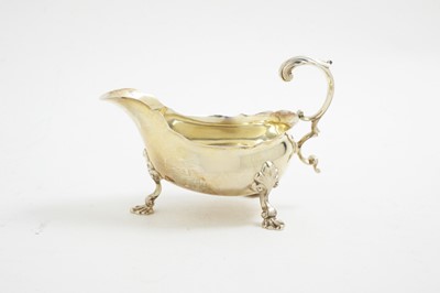 Lot 143 - A George II silver sauce boat, by James Morison
