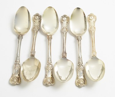 Lot 158 - Six Victorian silver tablespoons, by Chawner & Co