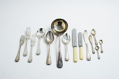 Lot 106 - A suite of silver cutlery for twelve place settings