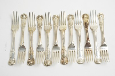 Lot 161 - Twelve silver table forks