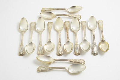 Lot 162 - Thirteen 19th Century silver dessert spoons