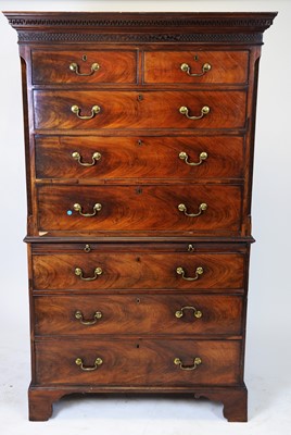 Lot 868 - 19th Century mahogany chest on chest