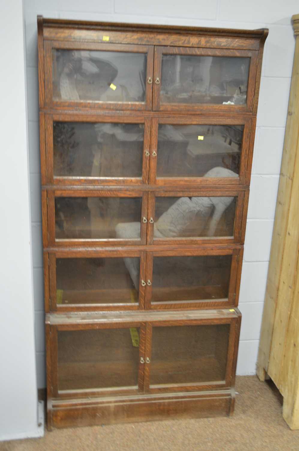 Lot 548 - Early 20th C oak stacking bookcase.