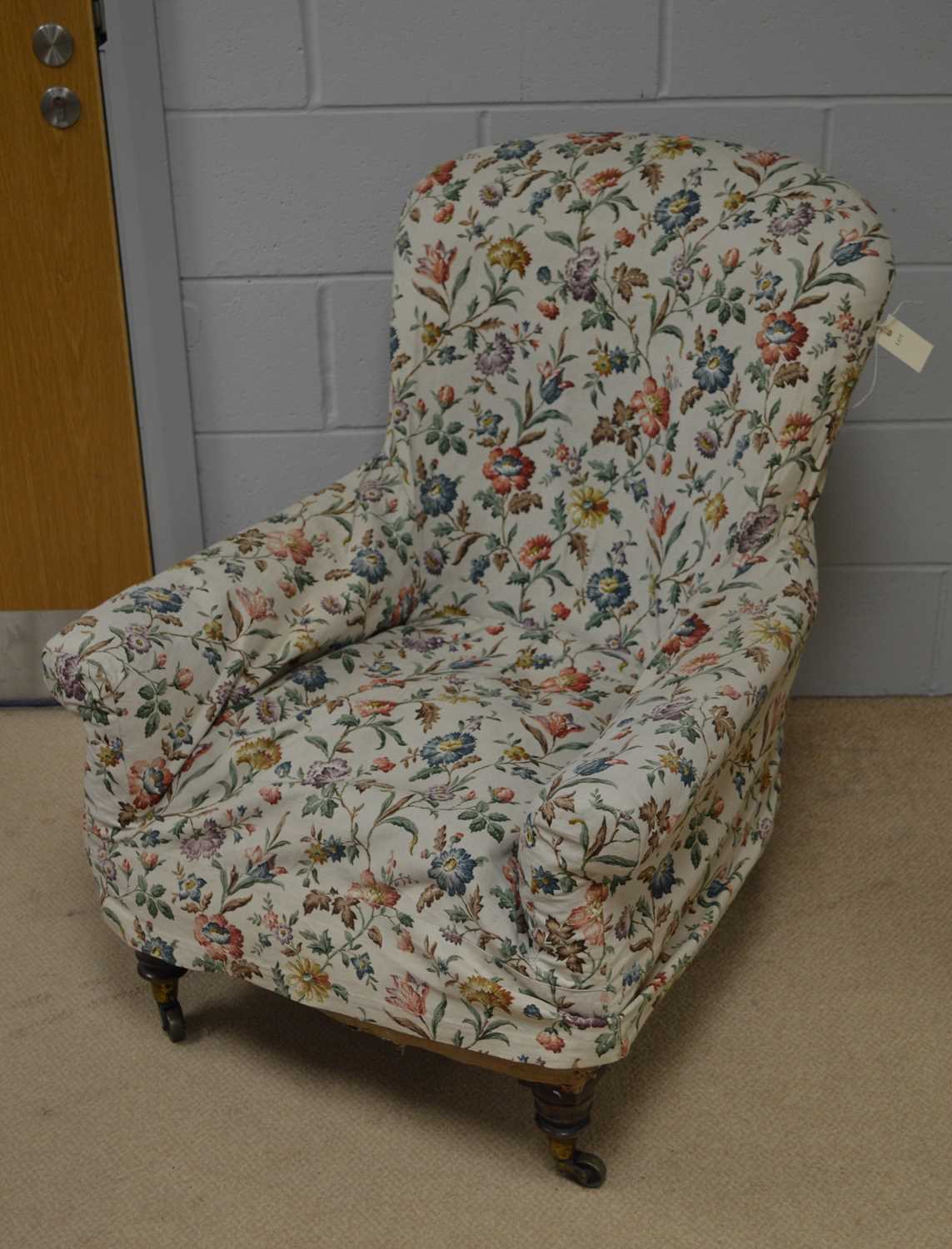 Lot 541 - A Victorian easy armchair.