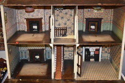 Lot 914 - An antique doll's house: Victorian suburban villa.