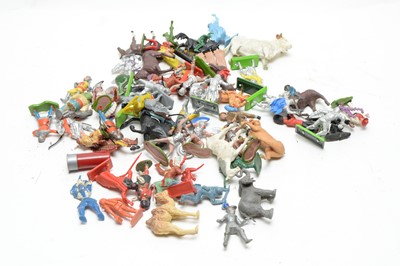 Lot 1126 - Plastic and metal toy figures by Britain's deetail, Crescent Toy Co Ltd and others.
