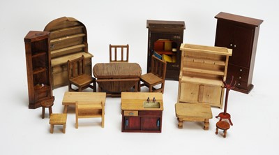 Lot 986 - Doll's house furniture.