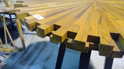 Lot 112 - Andrew Martin - A ST316 walnut sunburst table