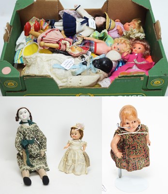 Lot 898 - celluloid "Betty Finger" doll and other dolls.