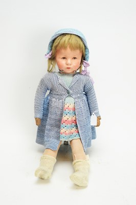 Lot 1048 - Kathe Kruse, Germany: a painted fabric doll.