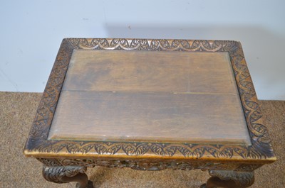 Lot 495 - Decorative carved mahogany occasional table.