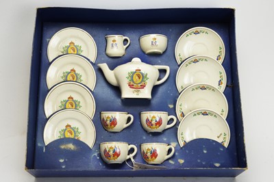 Lot 991 - Cauldon Potteries Ltd., England: a Corona Coronation miniature tea set.