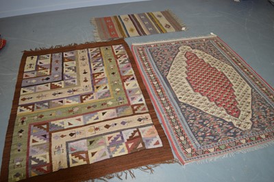 Lot 462 - Three kelim rugs