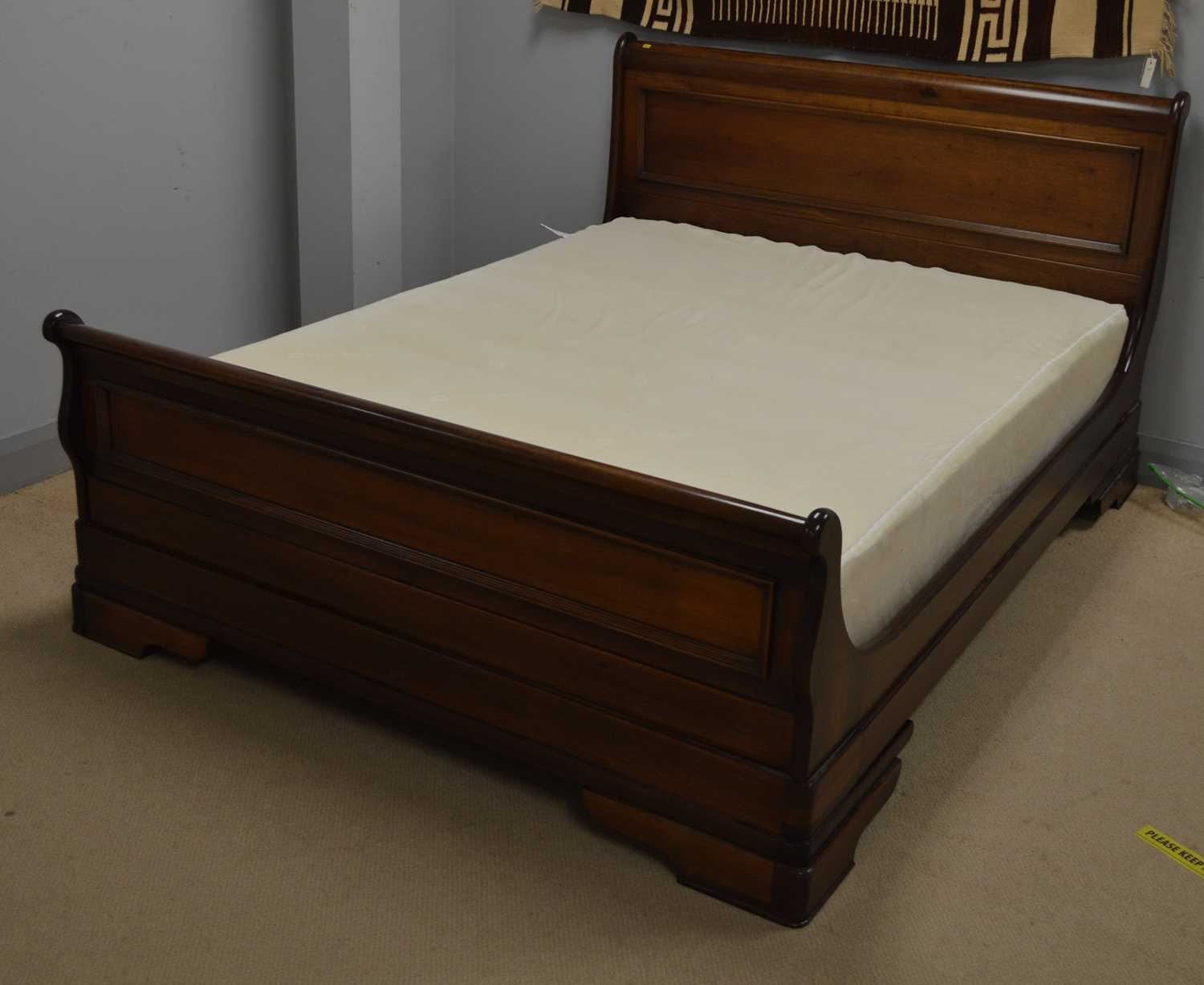 Lot 542 - Modern double sleigh bed.