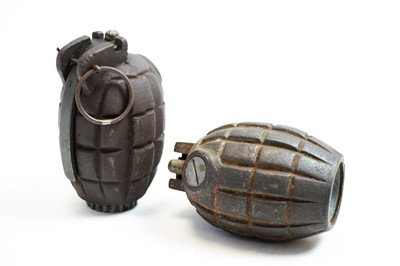 Lot 721 - Two No.5 mark I Mills deactivated grenades, gas detecting scarf, etc