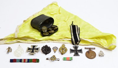 Lot 721 - Two No.5 mark I Mills deactivated grenades, gas detecting scarf, etc