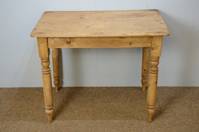 Lot 40 - Victorian stripped pine side table.