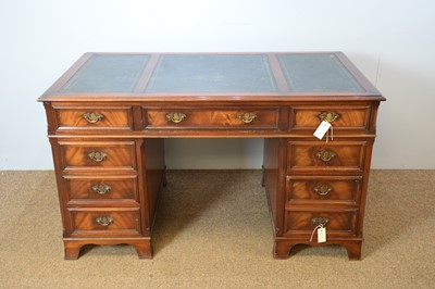 Lot 79 - Charles Barr Reproduction Furniture Georgian style pedestal desk.
