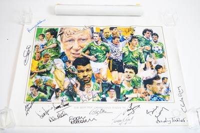 Lot 631 - Republic of Ireland Italia 90 poster; and another of Gary Lineker.