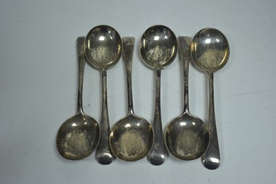 Lot 36 - Set of six silver dessert spoons