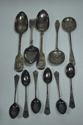 Lot 37 - Silver and plated spoons