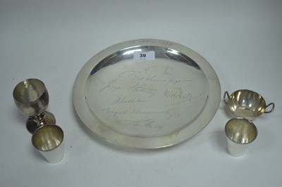 Lot 39 - Silver dish and other items