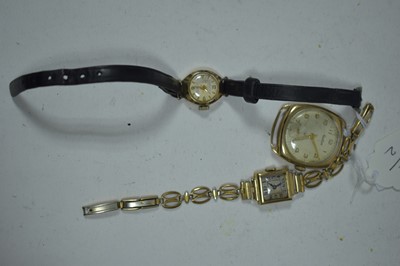 Lot 99 - Three gold cased watches
