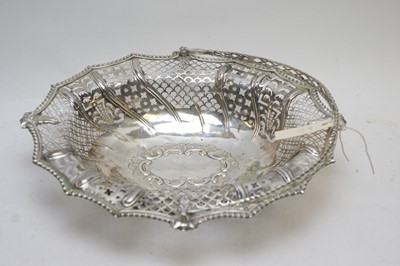 Lot 72 - A George III silver basket.