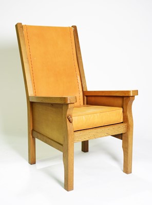 Lot 105 - Robert 'Mouseman' Thompson: oak armchair.